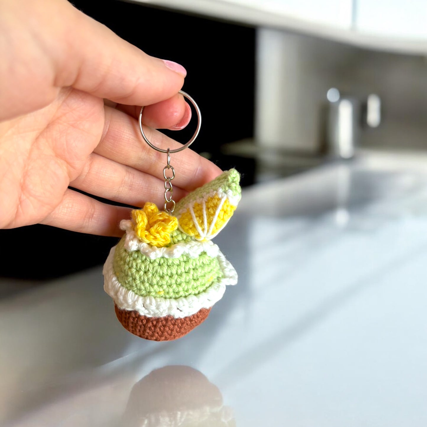 Porte clé cupcake fruits