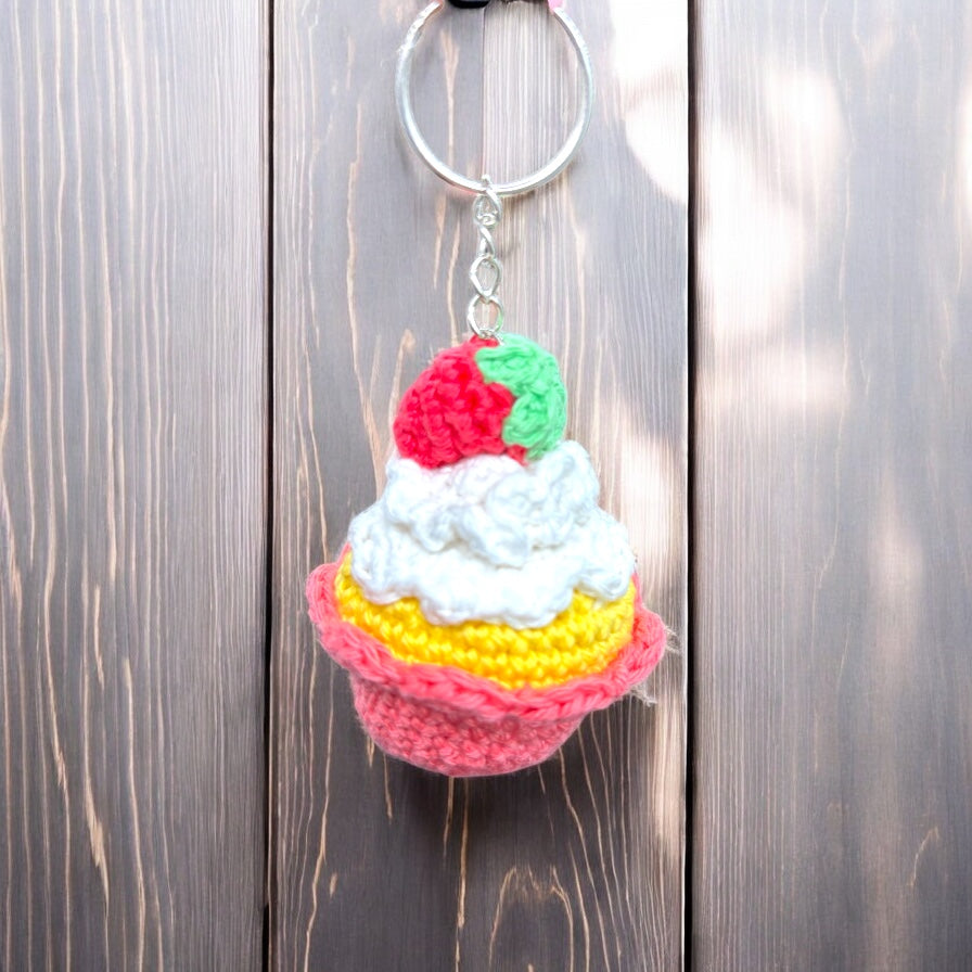 Porte clé cupcake fruits