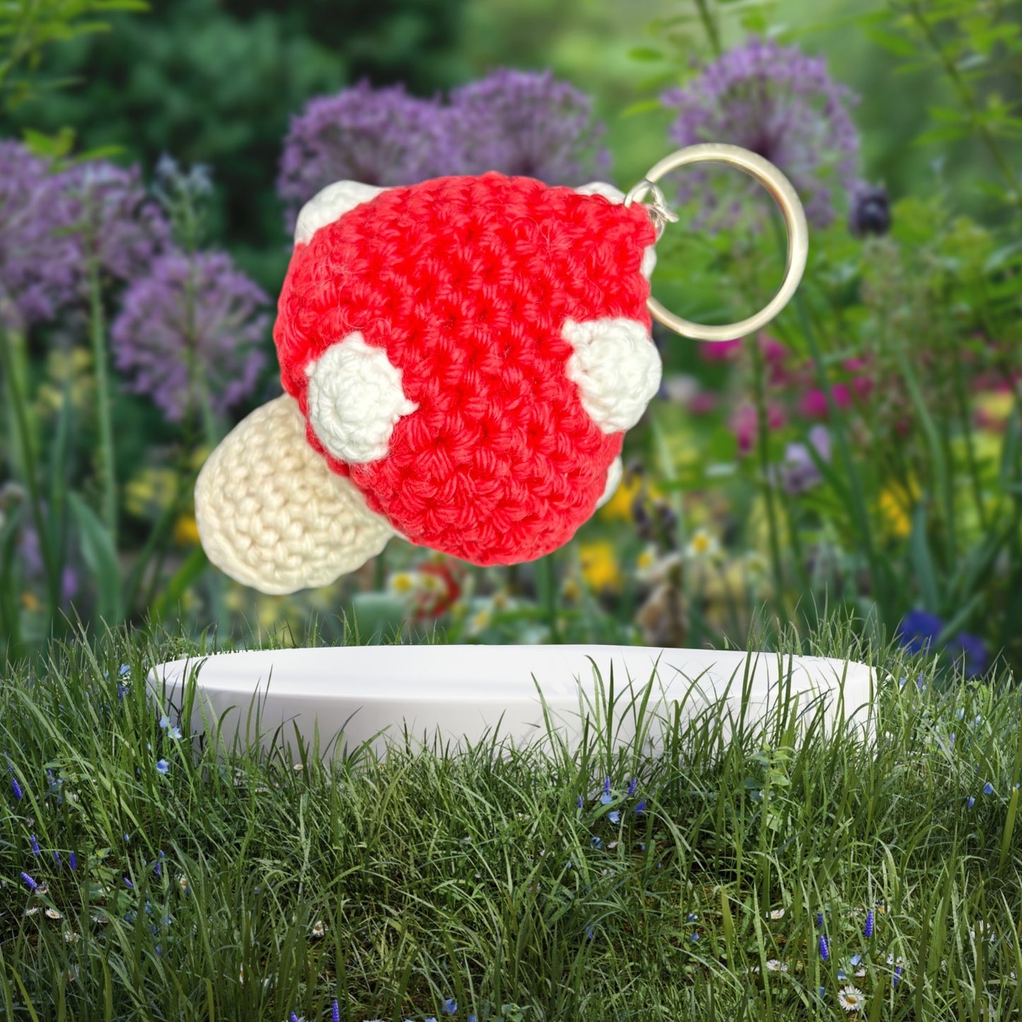 Porte clé champignon rouge